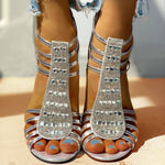 Isabella Strappy Open-Toe Block Heel Sandals