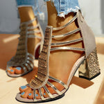 Isabella Strappy Open-Toe Block Heel Sandals