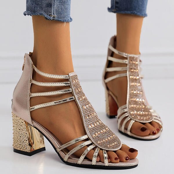 Isabella Strappy Open-Toe Block Heel Sandals