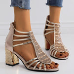 Isabella Strappy Open-Toe Block Heel Sandals