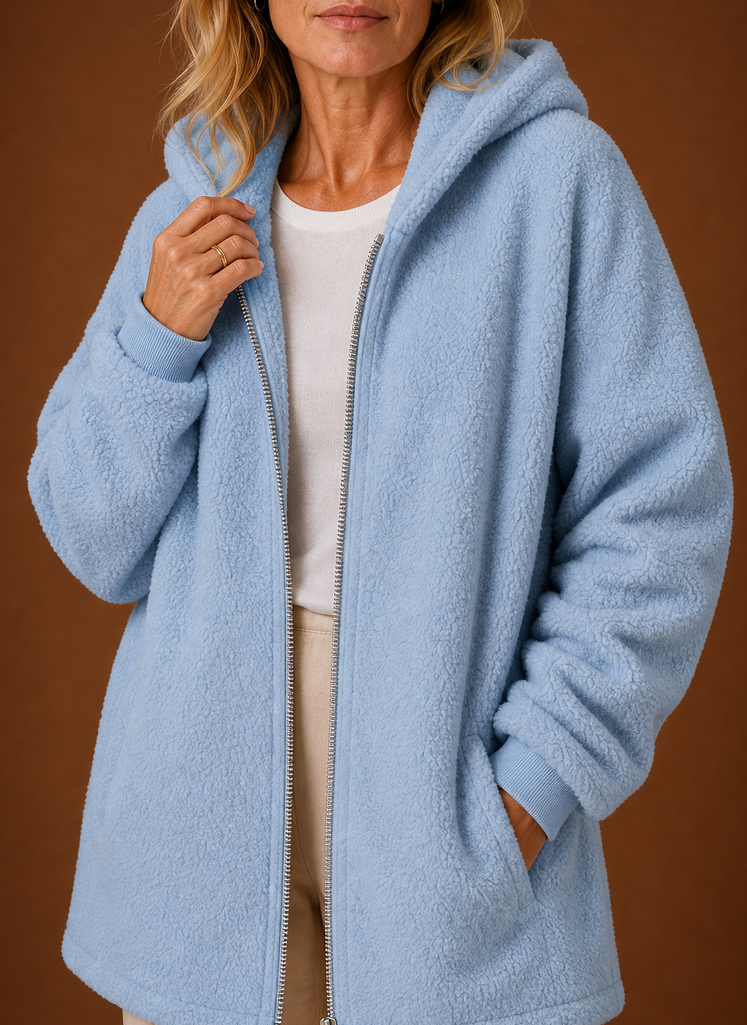 Women's Long Fleece Hooded Winter Jacket | Areleon