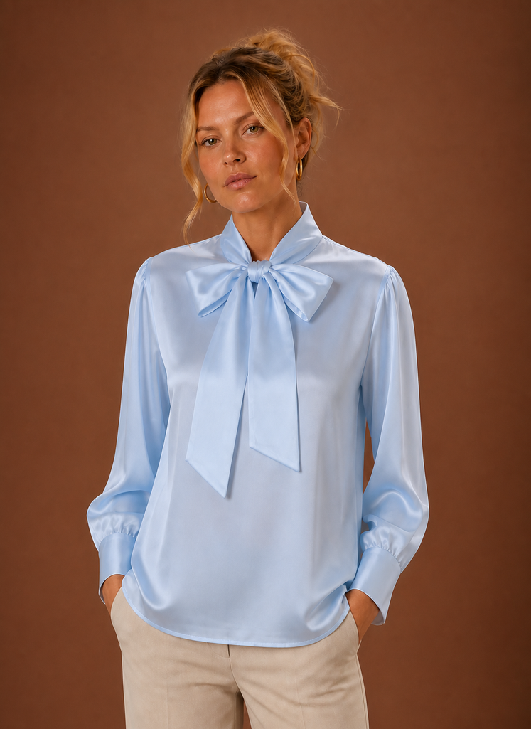 Women’s Satin look  Bow Blouse | Areleon