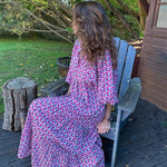 Flora | Puff Sleeve Boho Printed V-Neck Maxi Dress