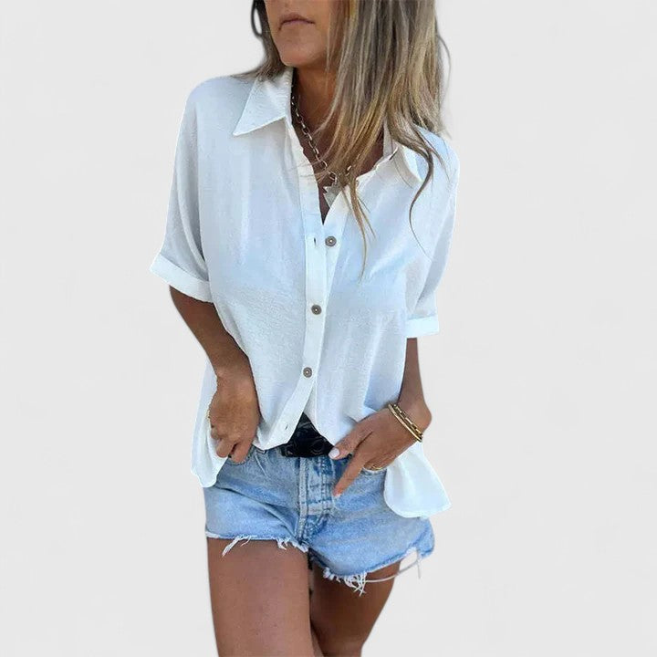 Helene Relaxed Short-Sleeve Blouse