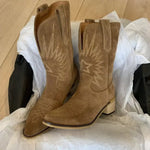 Charlotte Embroidered Suede Cowboy Boots