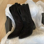 Charlotte Embroidered Suede Cowboy Boots