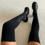 Elfriede Stretch Platform Over-the-Knee Boots