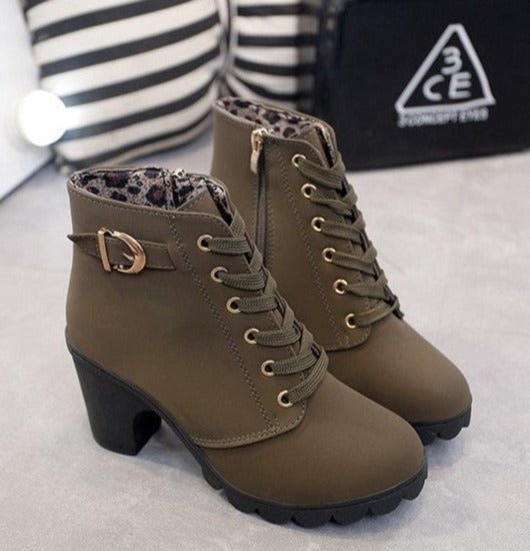 Nora Lace-Up Block Heel Suede-Look Boots