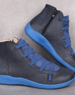 Frieda Lace-Up Leather Ankle Boots