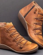 Frieda Lace-Up Leather Ankle Boots
