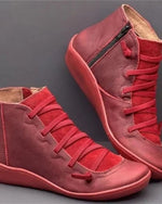 Frieda Lace-Up Leather Ankle Boots