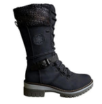 Hannah Water-Resistant Knit Cuff Lace-Up Boots