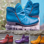 Katharina Ruched Faux Leather Ankle Boots