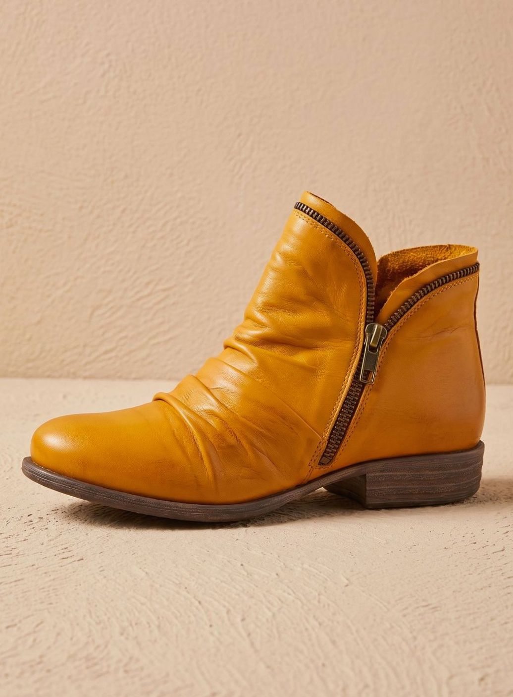 Katharina Ruched Faux Leather Ankle Boots