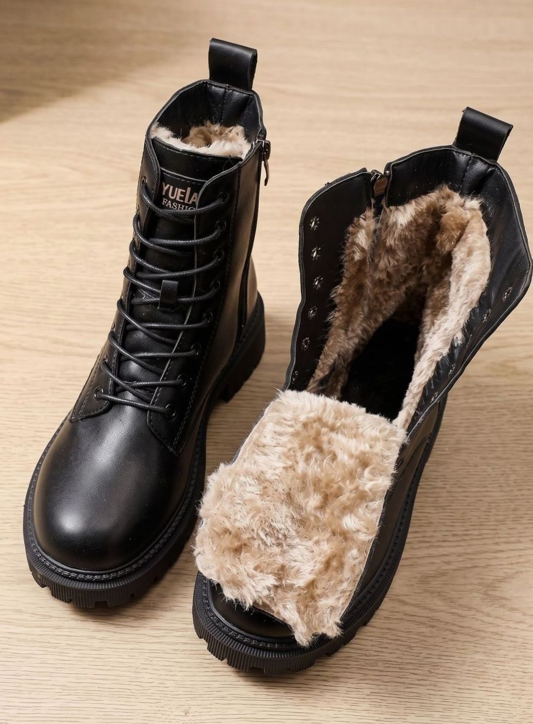 Elfriede Lined Lace-Up Ankle Boots