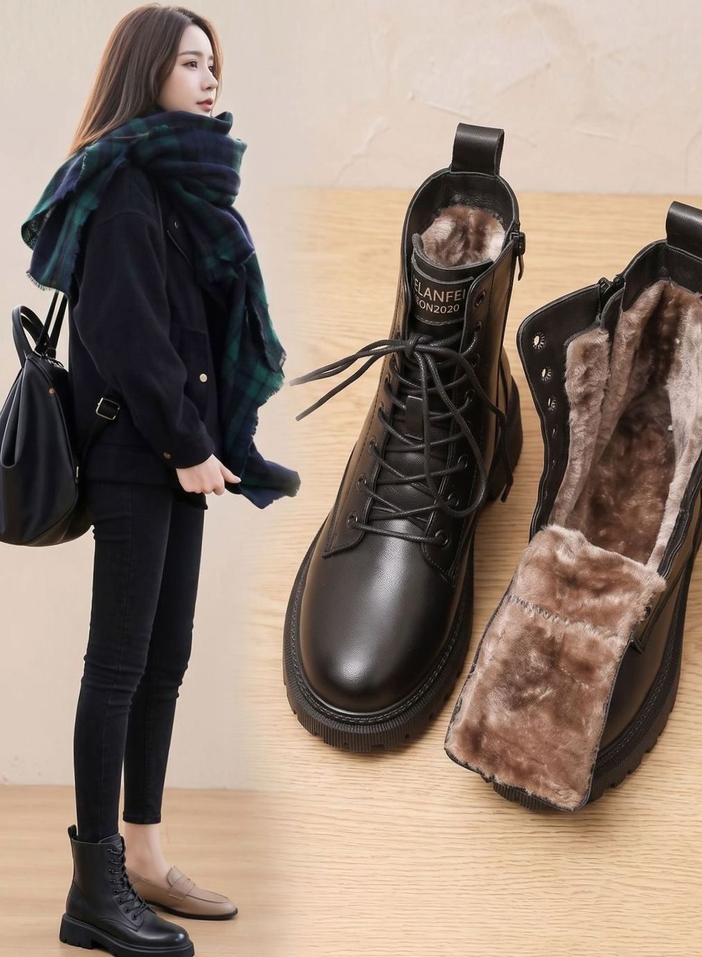 Elfriede Lined Lace-Up Ankle Boots