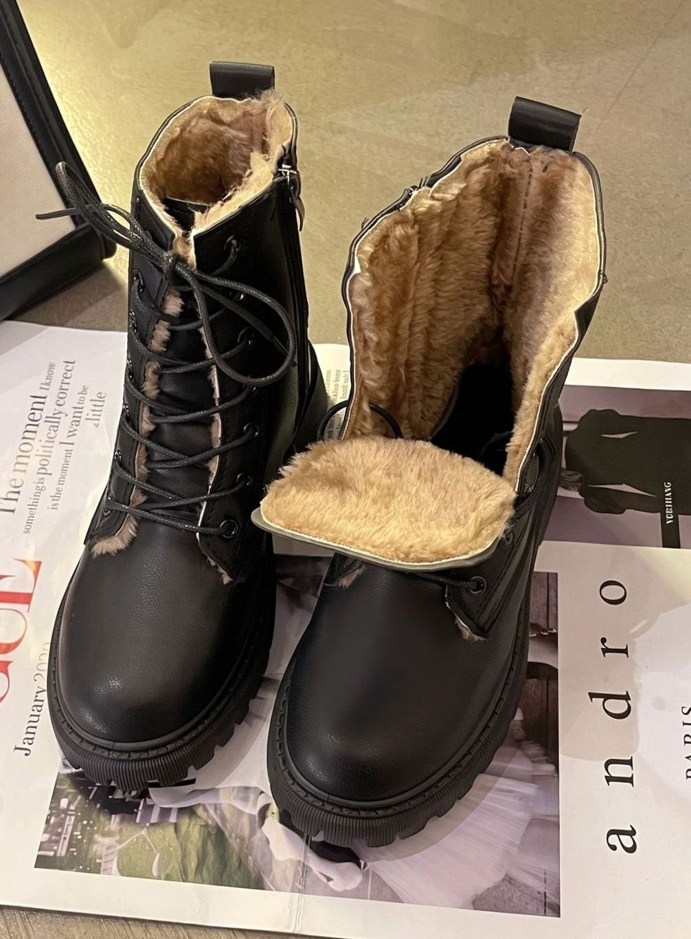 Elfriede Lined Lace-Up Ankle Boots