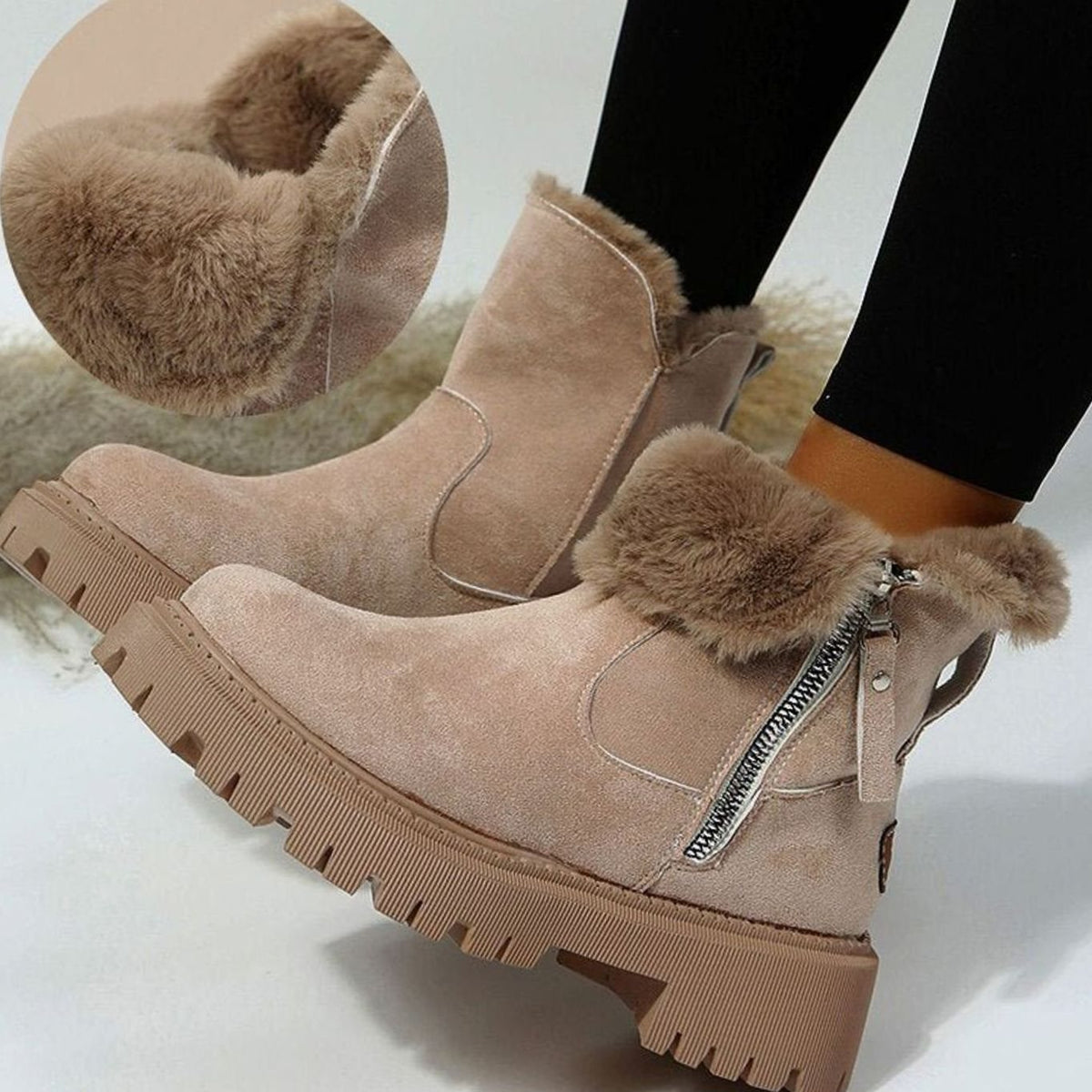 Emilia Lined Faux Suede Winter Boots