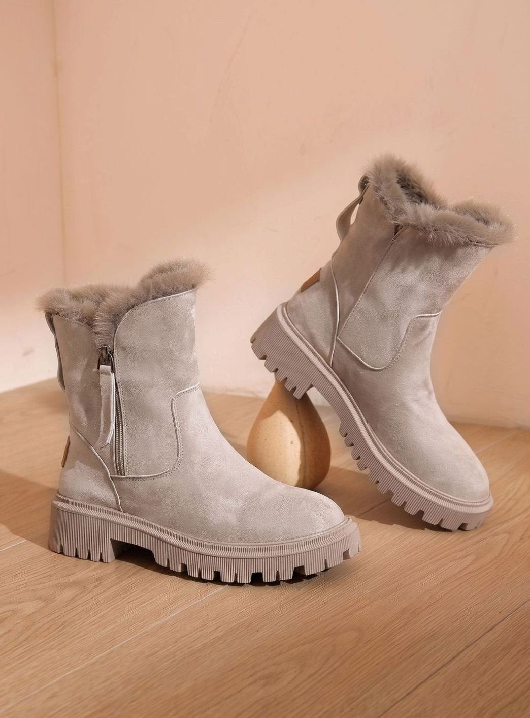 Marlene Lined Faux-Fur Trim Winter Boots