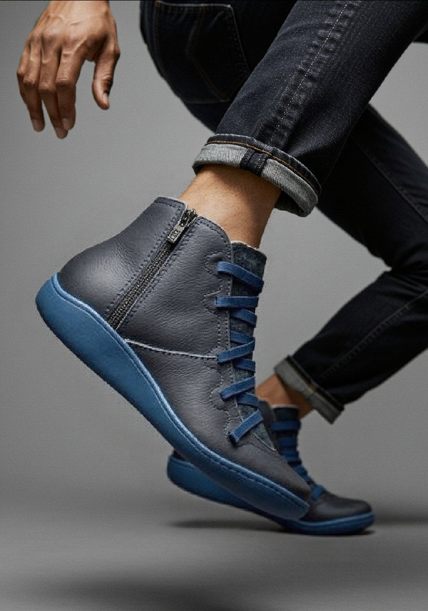 Leonie Lace-Up Faux Leather Ankle Boots