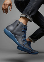 Leonie Lace-Up Faux Leather Ankle Boots