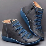 Leonie Lace-Up Faux Leather Ankle Boots