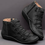 Leonie Lace-Up Faux Leather Ankle Boots
