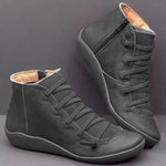 Leonie Lace-Up Faux Leather Ankle Boots