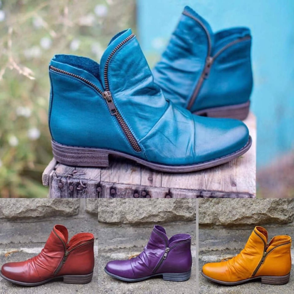 Charlotte Ruched Ankle-High Fall Winter Boots