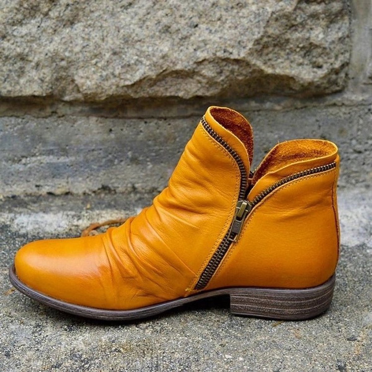 Charlotte Ruched Ankle-High Fall Winter Boots