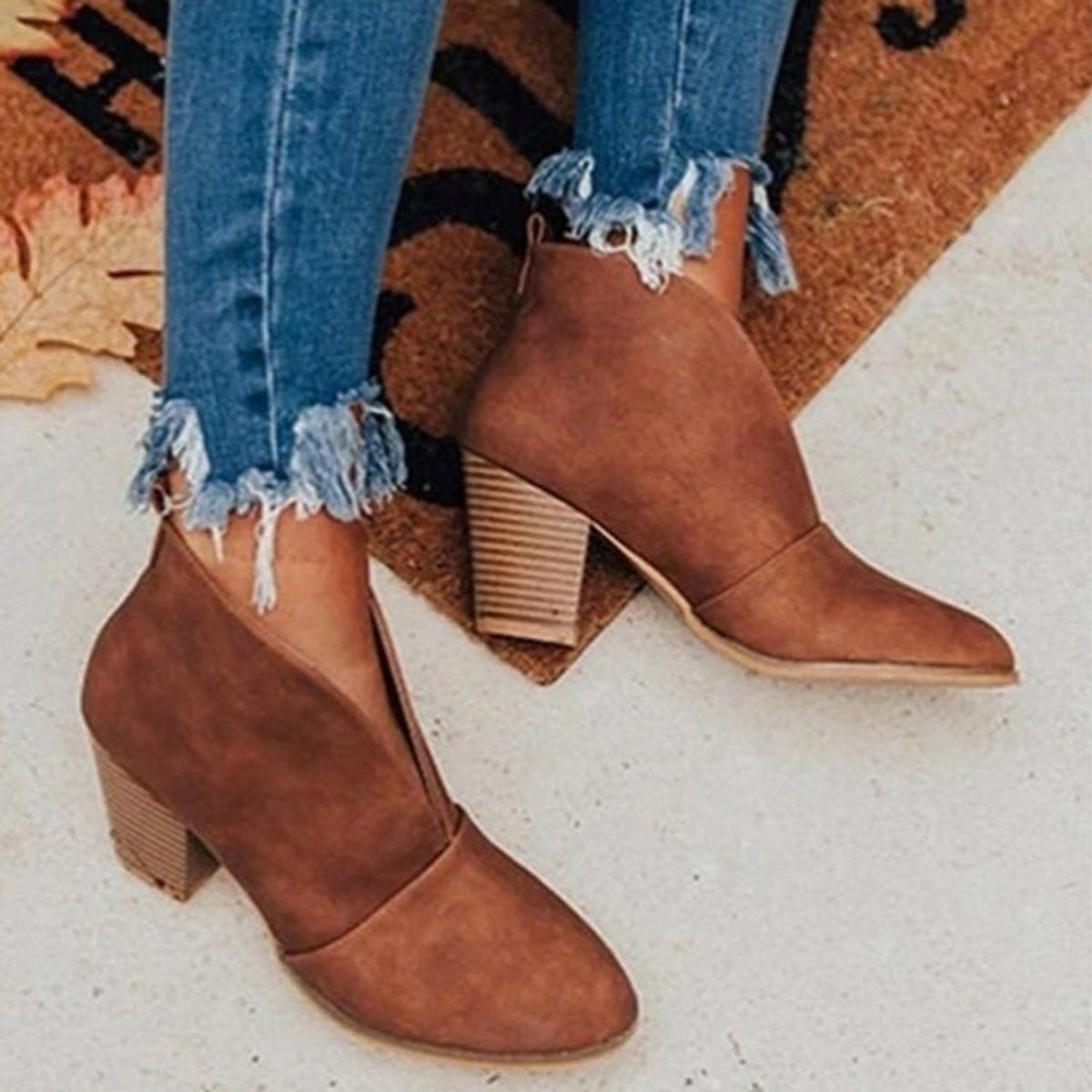 Marlene Pointed Toe Block Heel Boots