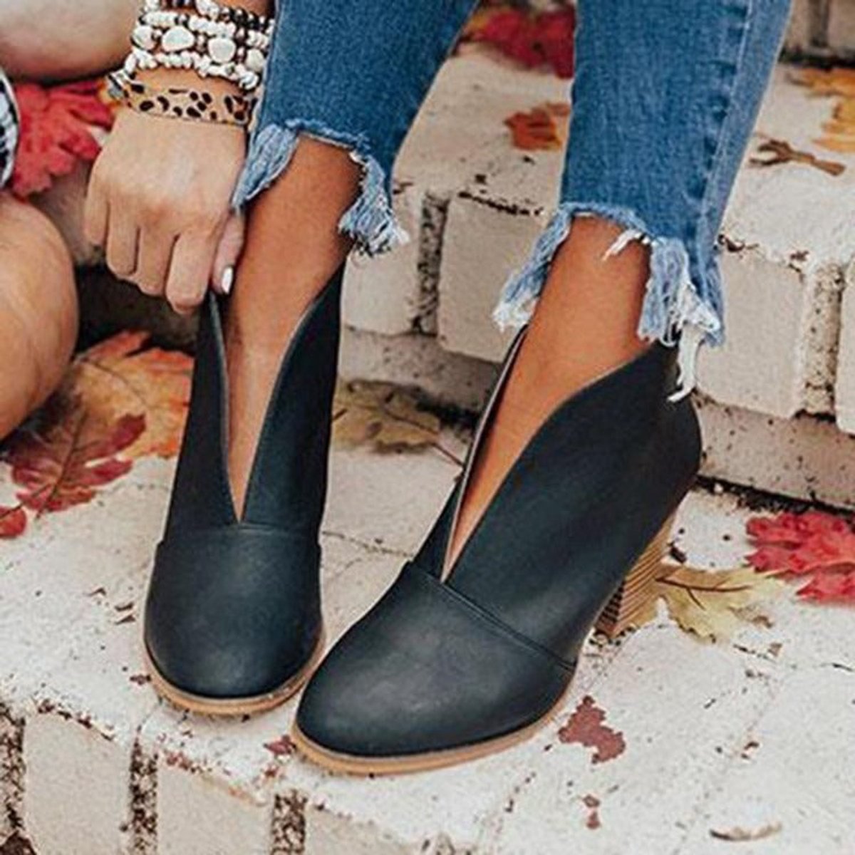 Marlene Pointed Toe Block Heel Boots