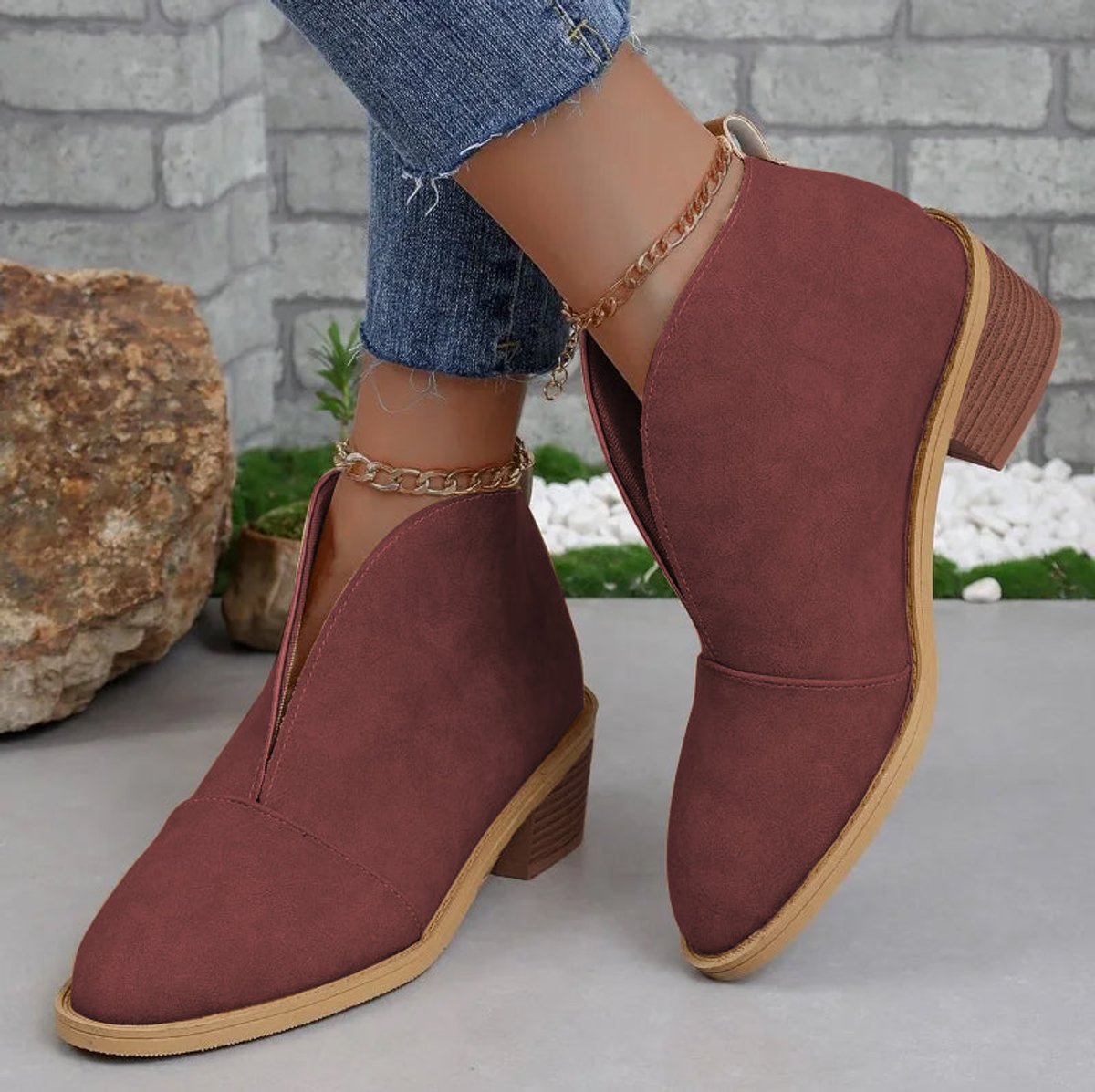 Marlene Pointed Toe Block Heel Boots