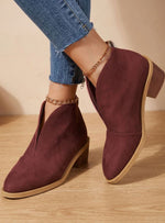 Nora Pointed-Toe Block Heel Ankle Boots