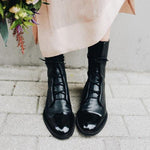 Charlotte Vintage Lace-Up Faux Leather Boots