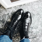 Charlotte Vintage Lace-Up Faux Leather Boots