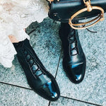 Charlotte Vintage Lace-Up Faux Leather Boots