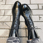 Charlotte Vintage Lace-Up Faux Leather Boots