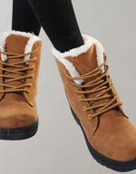 Luisa Lined Lace-Up Faux Suede Winter Boots