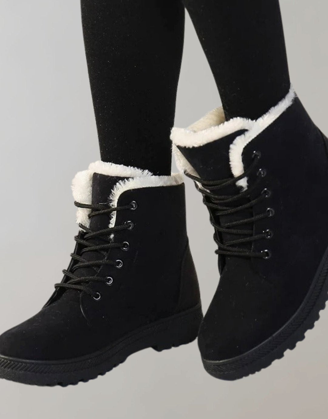 Luisa Lined Lace-Up Faux Suede Winter Boots
