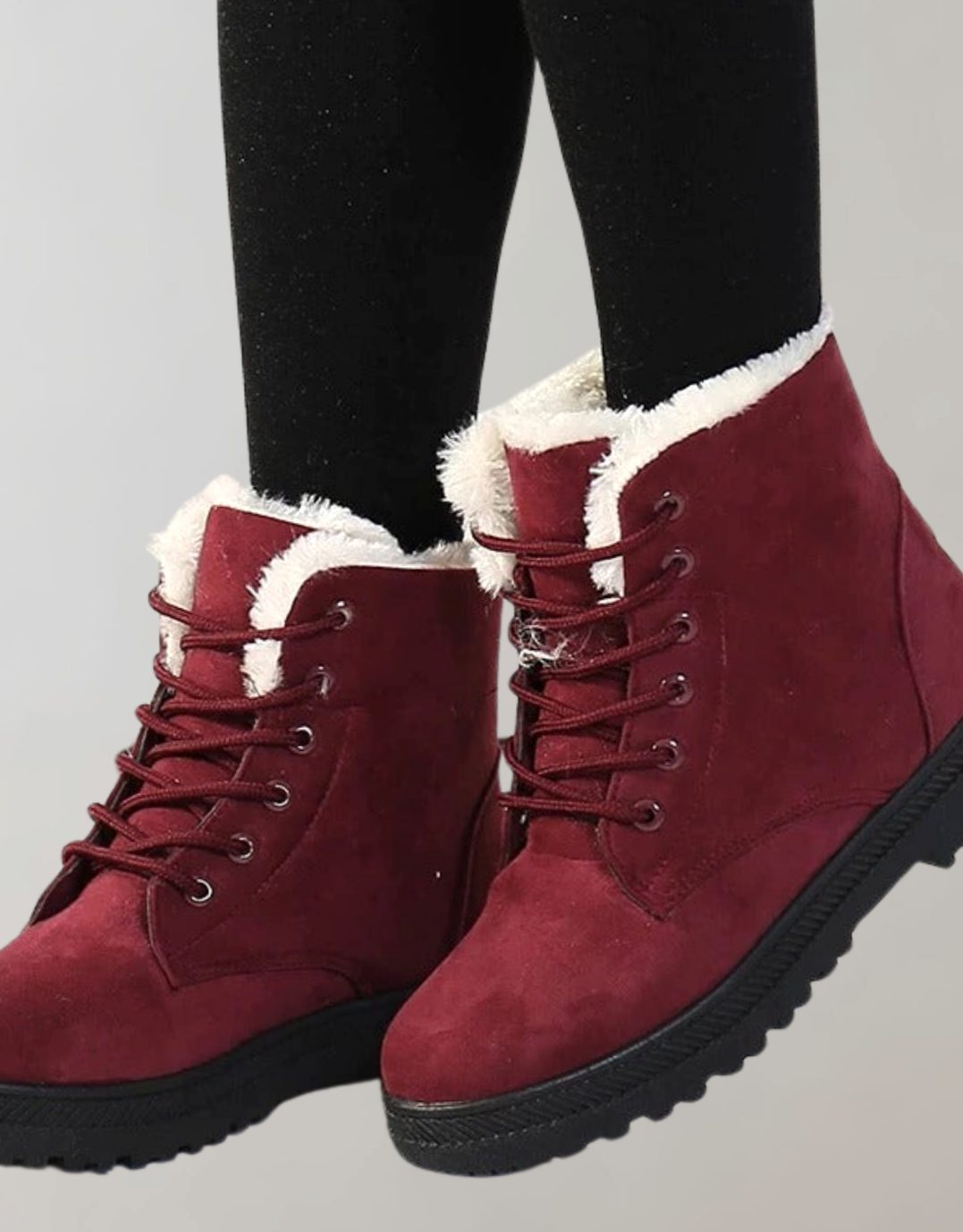 Luisa Lined Lace-Up Faux Suede Winter Boots