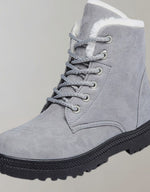 Luisa Lined Lace-Up Faux Suede Winter Boots