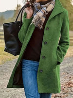 Amelie Slim-Fit Wool Coat with Button Placket