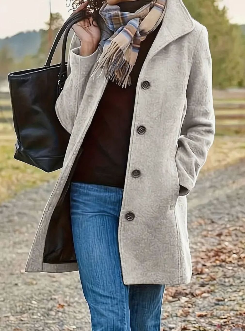 Amelie Slim-Fit Wool Coat with Button Placket