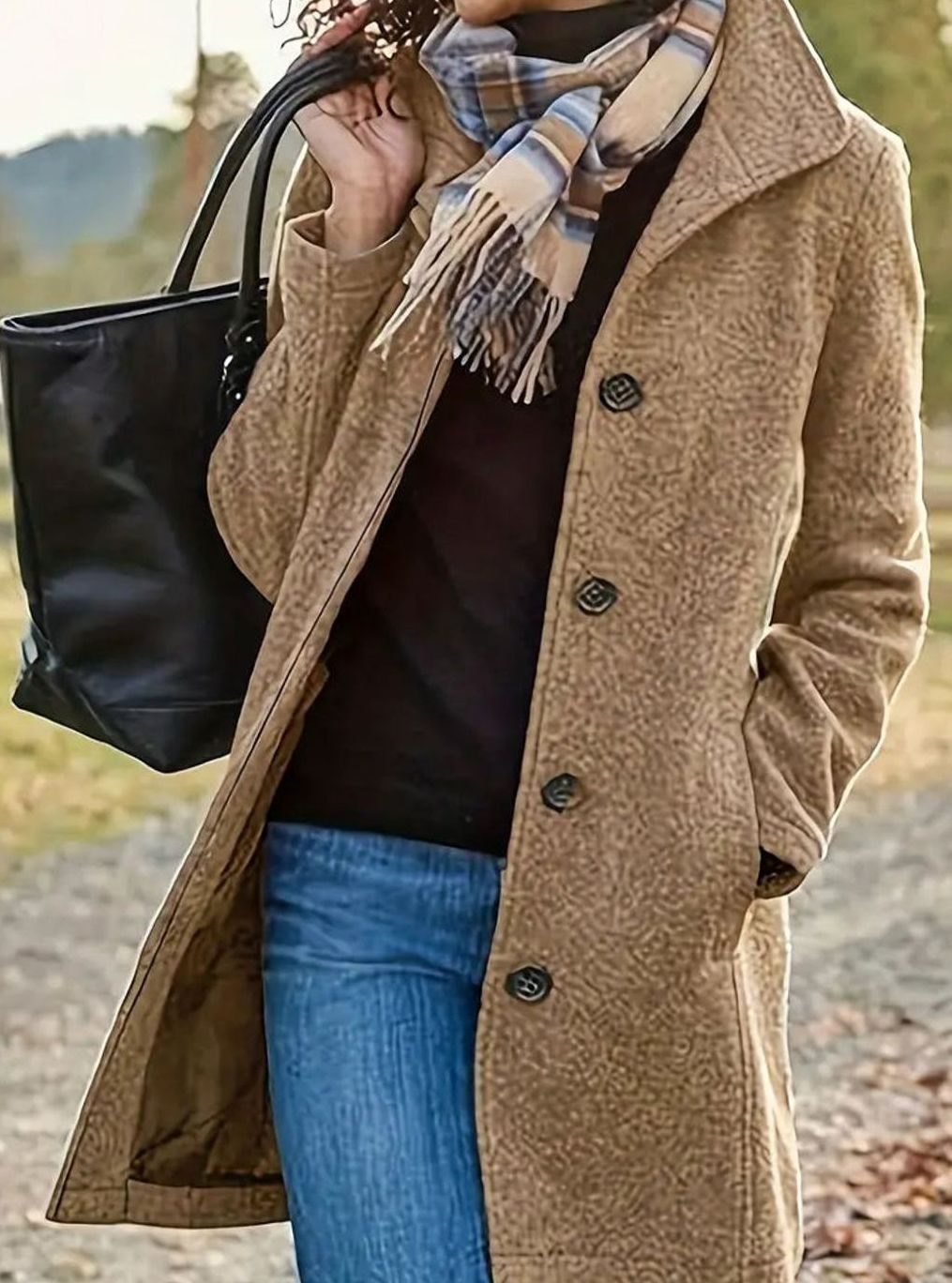 Amelie Slim-Fit Wool Coat with Button Placket