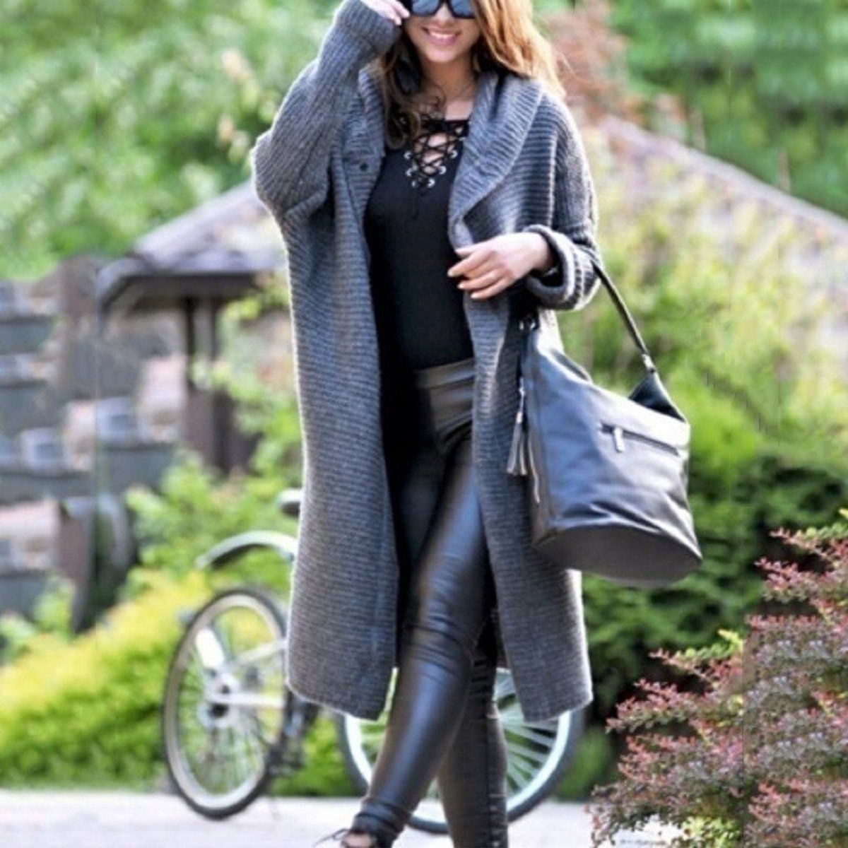 Amelie Long Hooded Chunky Knit Cardigan