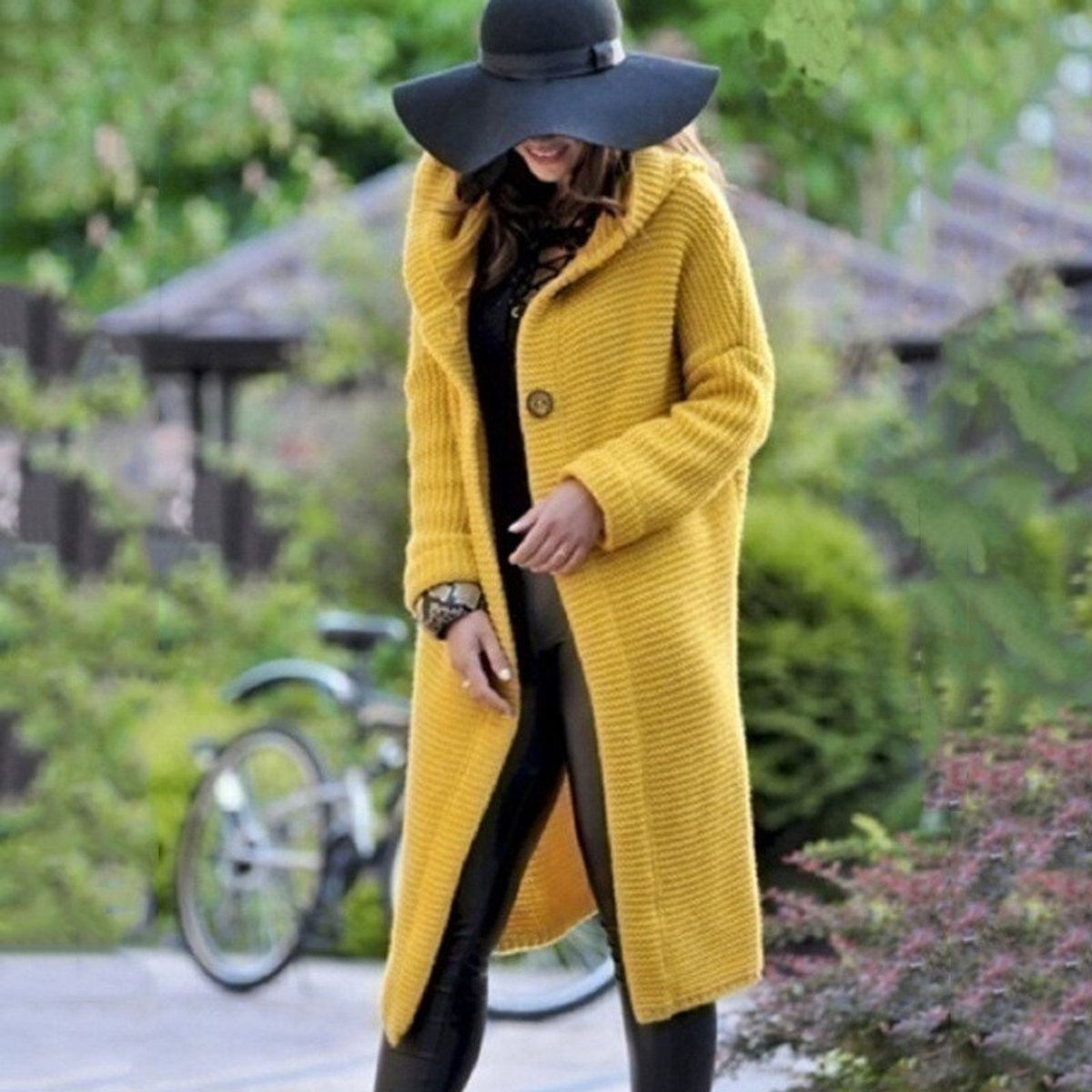 Amelie Long Hooded Chunky Knit Cardigan
