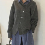 Nora Oversized Asymmetric Button Cardigan
