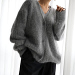 Mia Oversized Fuzzy V-Neck Cardigan
