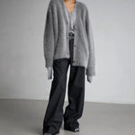 Mia Oversized Fuzzy V-Neck Cardigan